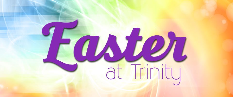 color splash with easter worship times on it