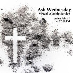 Cross made out of ashes, Ash Wednesday worship information