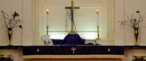 the altar at lent