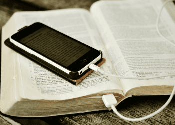 bible and phone