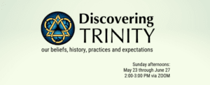 Discovering Trinity logo and dates/times