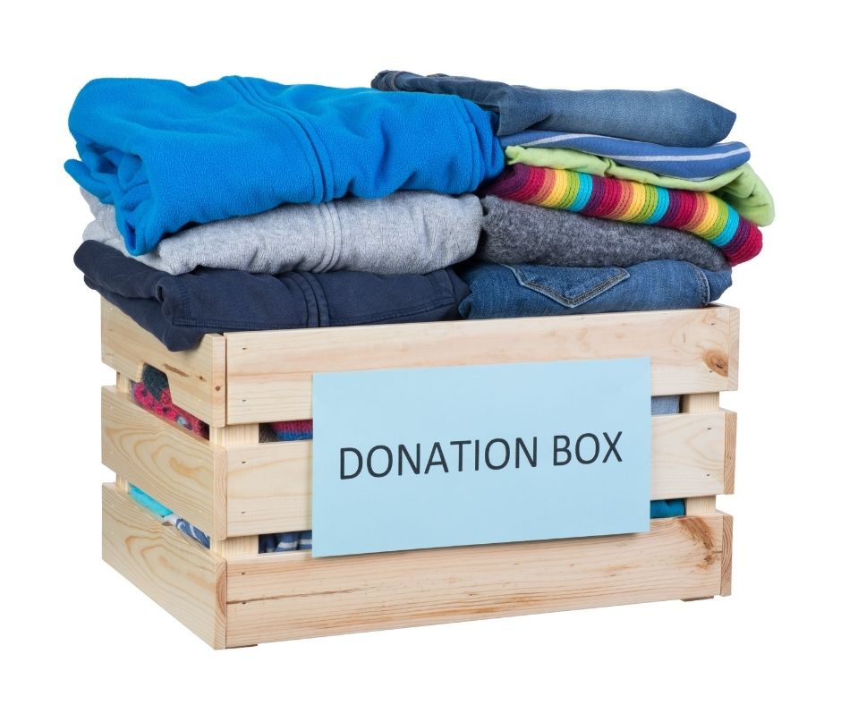 box of clothing to be donated