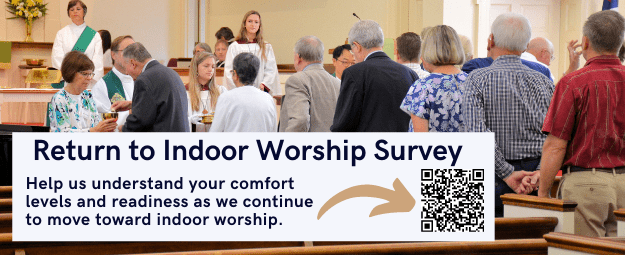 people taking communion--words about indoor worship survey