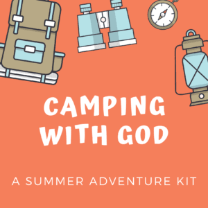 camping icons: camping with god summer adventure kit logo