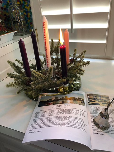 advent wreath and booklet
