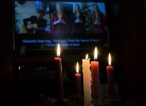 advent candles and worship at home