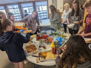 students sharing a meal