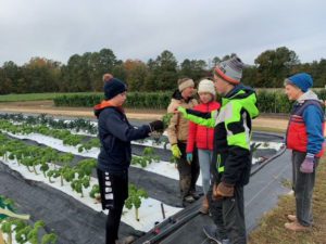 working at shalom farms in winter