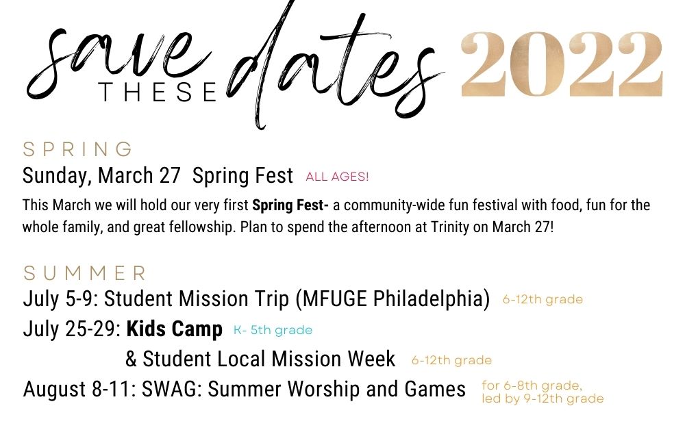 Save these Dates card with kids and student ministry dates for 2022
