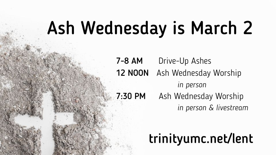 ashes with a cross drawn into them with finger, ash wednesday worship service times