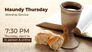 communion elements- bread and cup with details for maundy thursday worship service