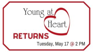 young at heart logo--a heart, and may 17 details